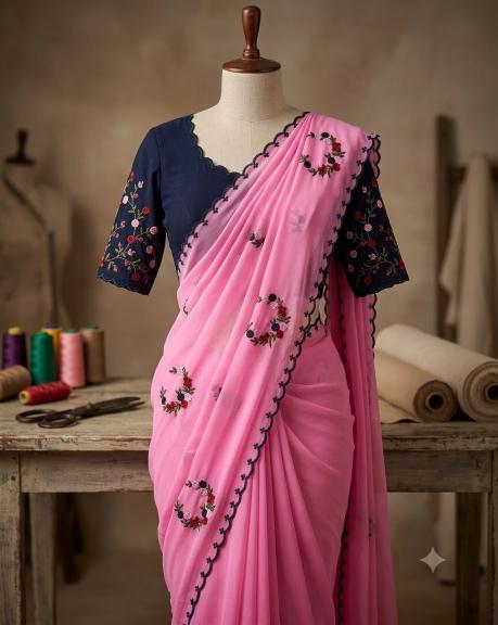 Svara georgette sarees in bulk